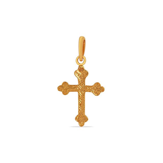 Beautiful 22 Karat Yellow Gold Cross Pendant 4