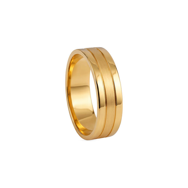 Sophisticated 22 Karat Yellow Gold Striped Finger Ring,,hi-res 3
