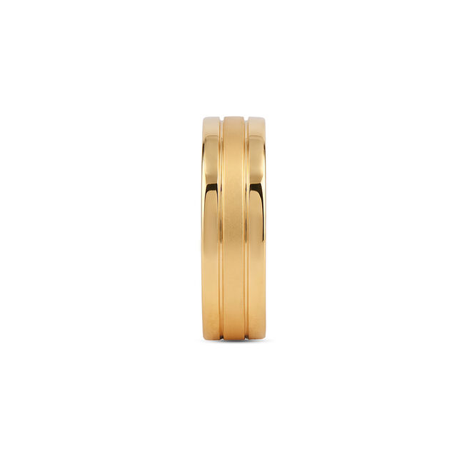 Sophisticated 22 Karat Yellow Gold Striped Finger Ring 4