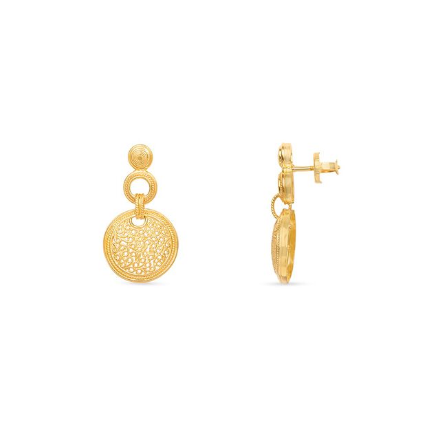 Tanishq 22KT Gold Drop Earring for Women 3