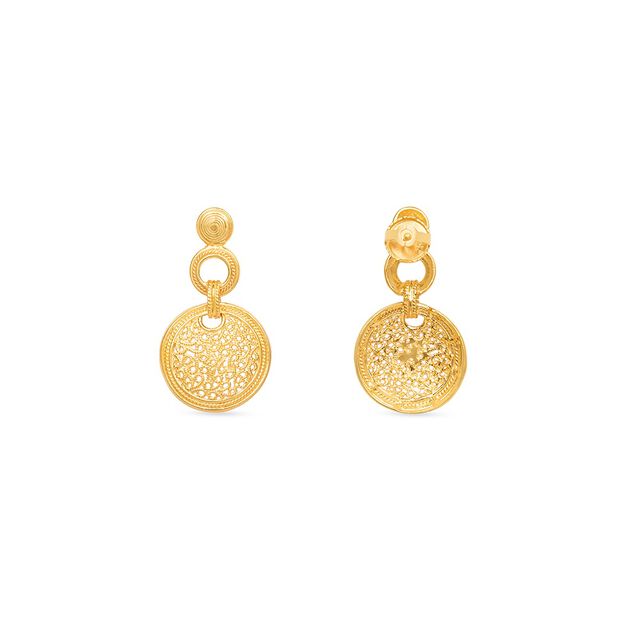 Tanishq 22KT Gold Drop Earring for Women 4