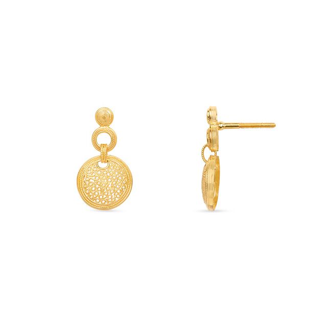 Tanishq 22KT Gold Drop Earring for Women 5