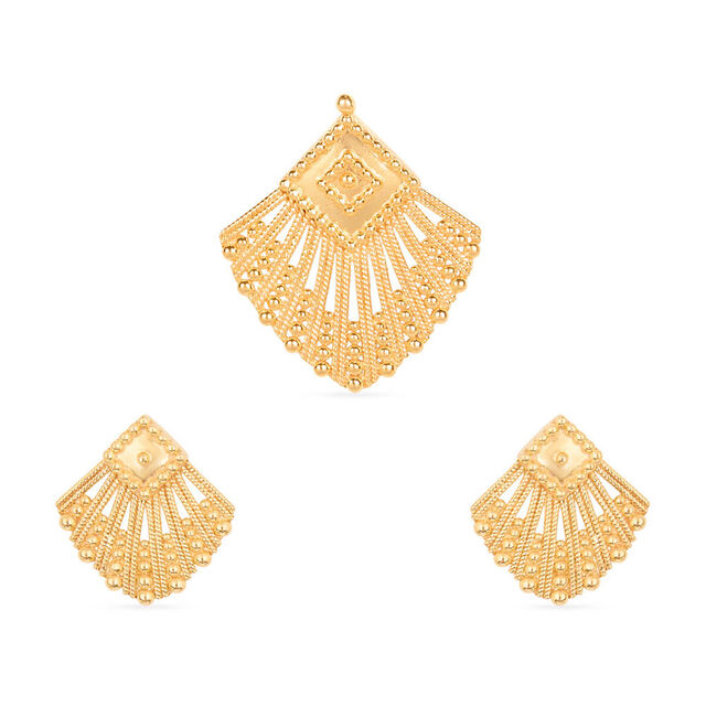 Radiant Gold Pendant and Earrings Set,,hi-res 