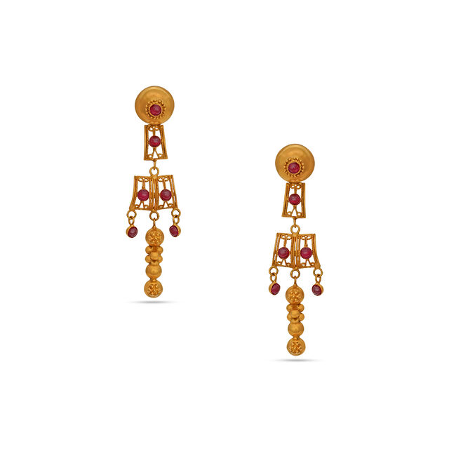 Tanishq 22 Karat Gold Earrings for Women 