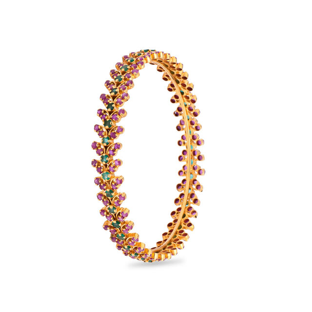 Whispering Petals Gold Bangle,,hi-res 2