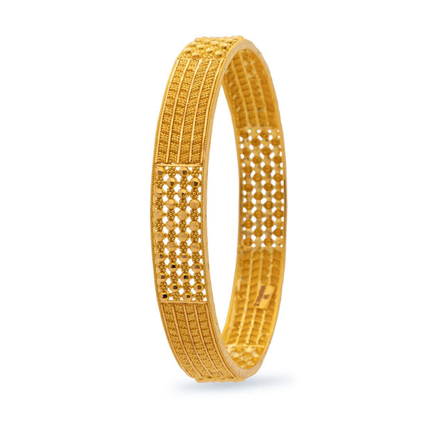 Ethereal Lacework Gold Bangle,,hi-res 2