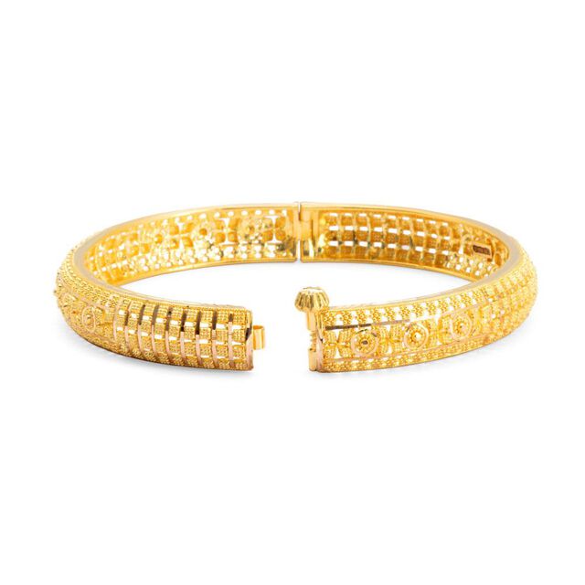 Intricate Jali Work Gold Bangle 2
