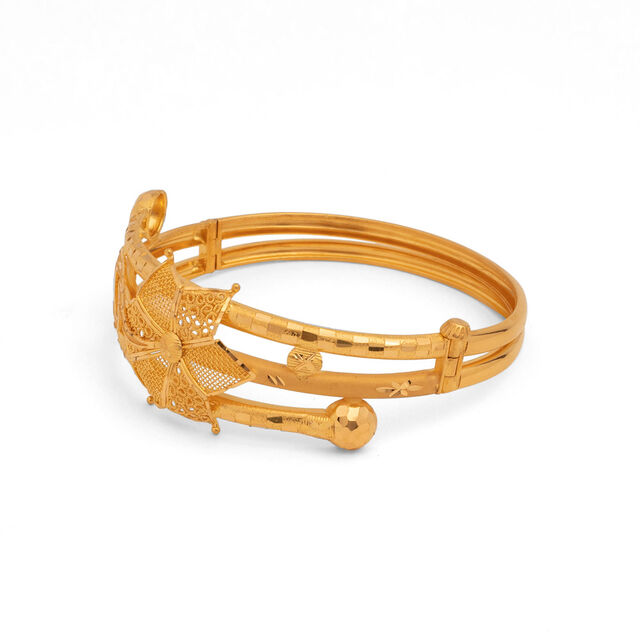 Floral Embrace Gold Cuff Bangle,,hi-res 2