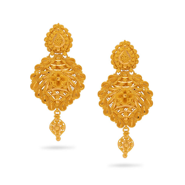 Majestic Elegance Gold Necklace and Earring Set,,hi-res