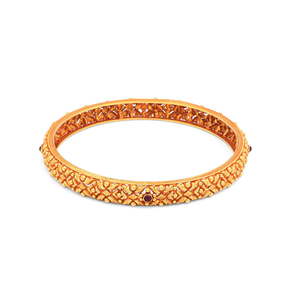 Buy Intricate Motif Gold Bangle at Best Price Tanishq US