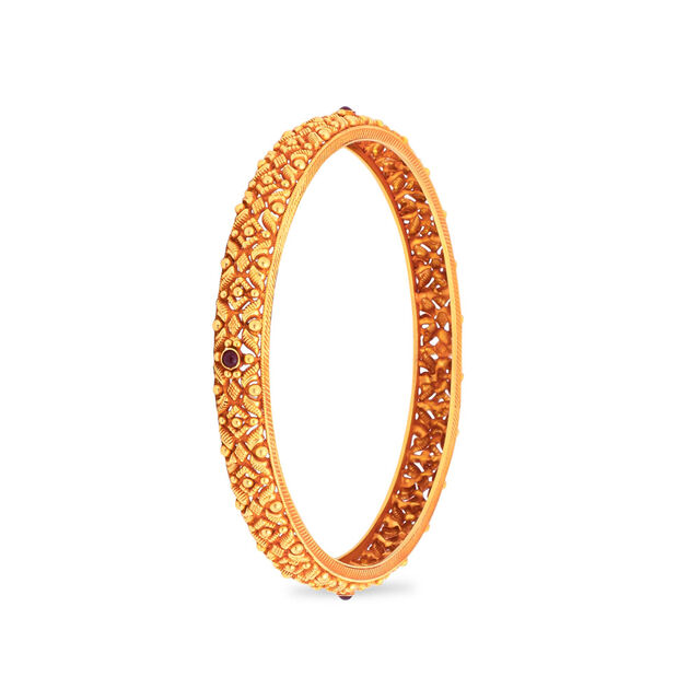 Intricate Motif Gold Bangle,,hi-res 2