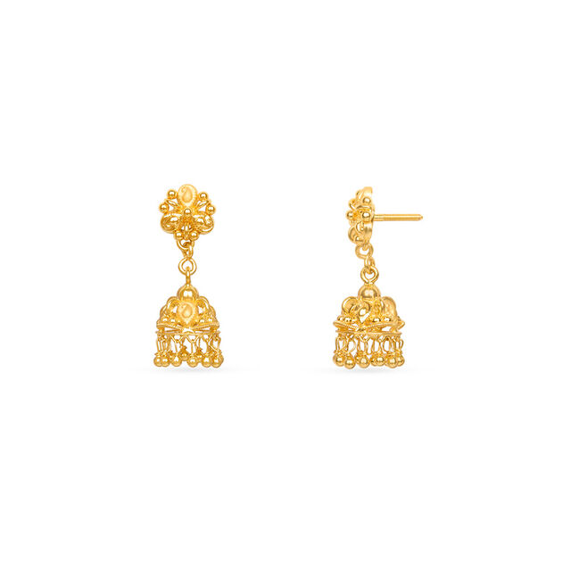 Opulent Gold Jhumka Style Earrings,,hi-res 5