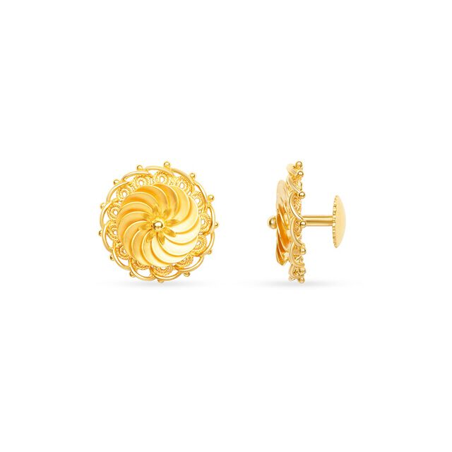 Tanishq 22KT Gold Stud Earring for Women 4