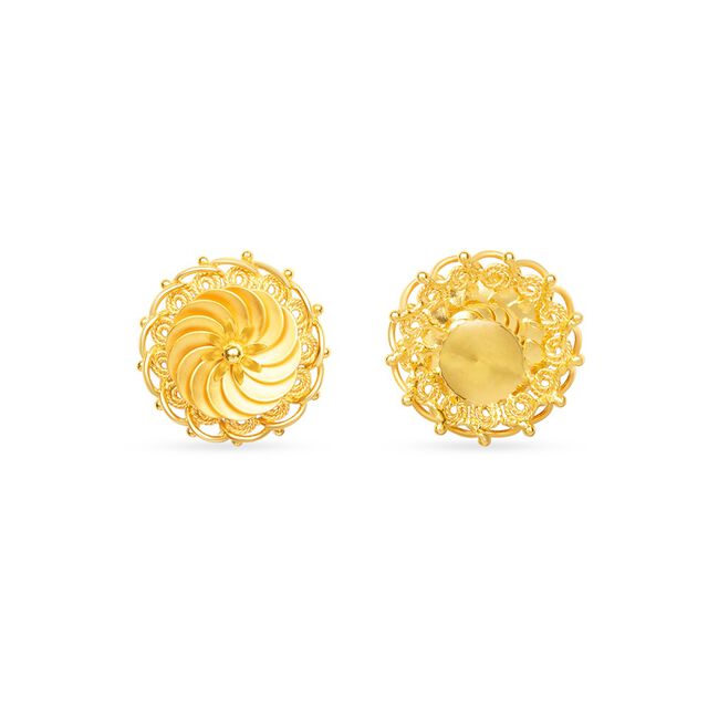 Tanishq 22KT Gold Stud Earring for Women 5