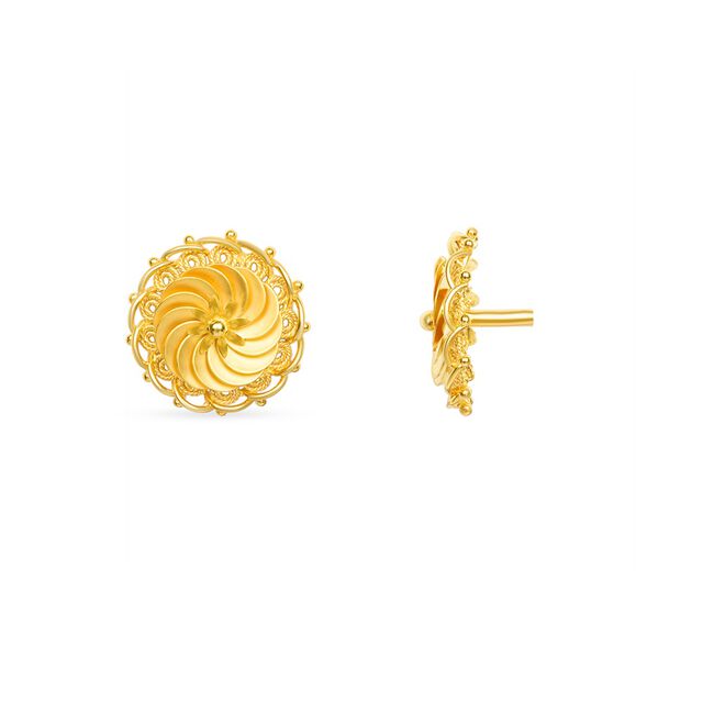 Tanishq 22KT Gold Stud Earring for Women 6