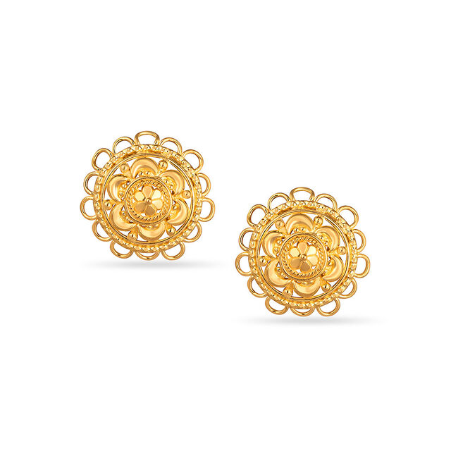 Tanishq 22 Karat Gold Earrings for Women 