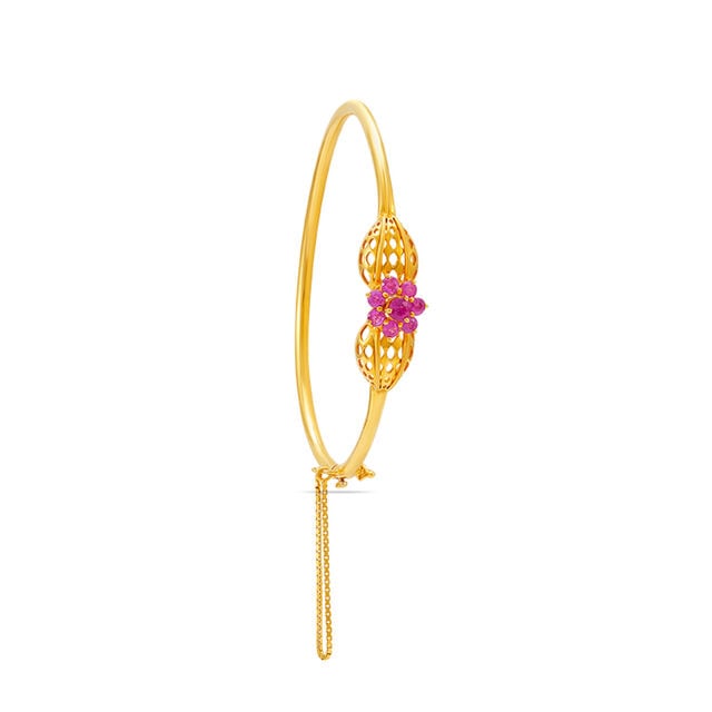 Radiant Floral Gold Bangle 2