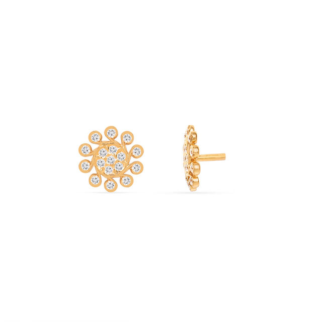 Tanishq 22KT Diamond Stud Earring for Women 4