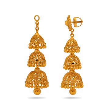 Cultural Elegance Gold Jhumkas