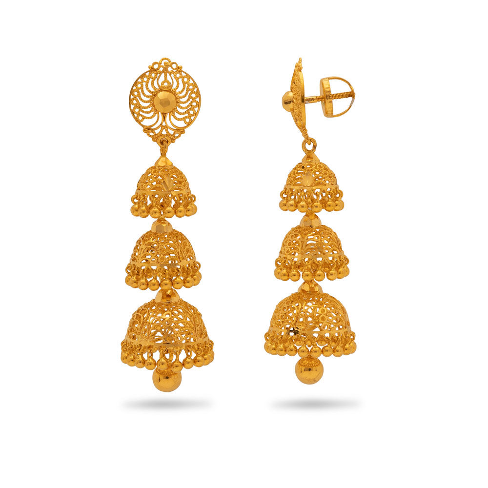 Buy Intricate Charm Gold Jhumkas at Best Price Tanishq US