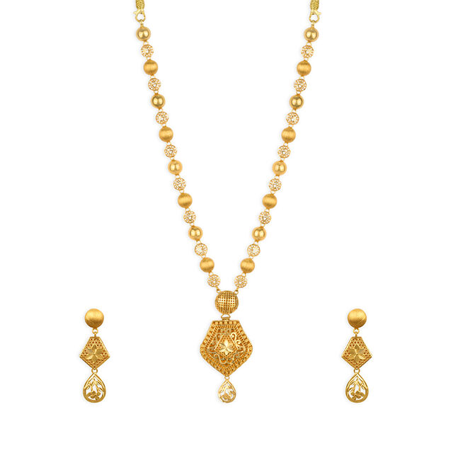 Tanishq 22KT Gold Neckwear with Earrings 2