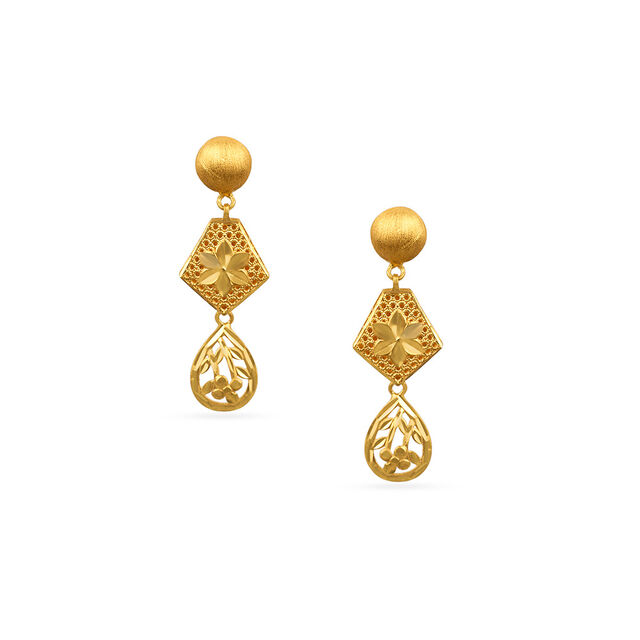 Tanishq 22KT Gold Neckwear with Earrings 4
