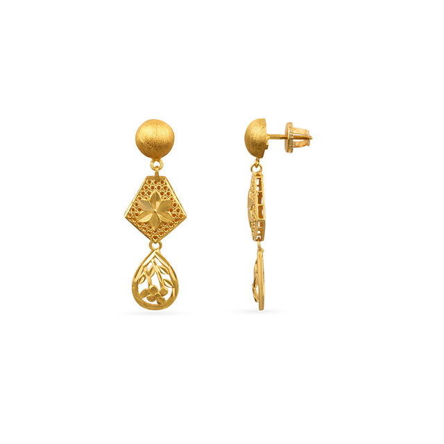 Tanishq 22KT Gold Neckwear with Earrings 5
