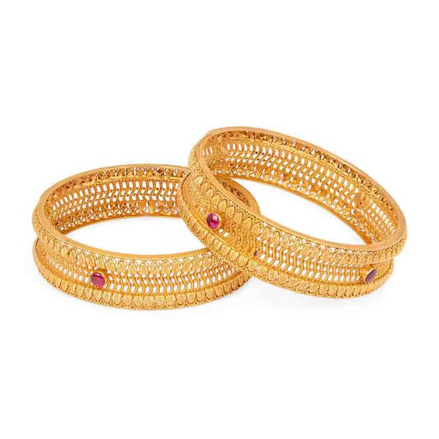 Tanishq 22KT Synthetic Stone Bangle for Women 5