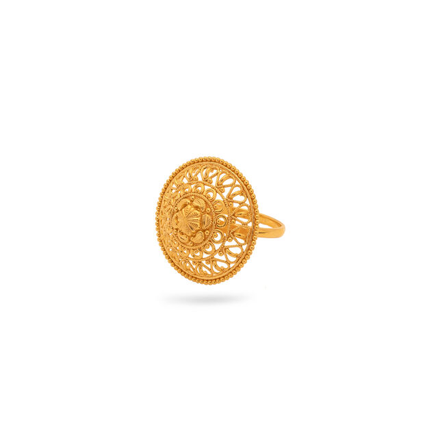Floral Whirl Gold Ring,,hi-res 2