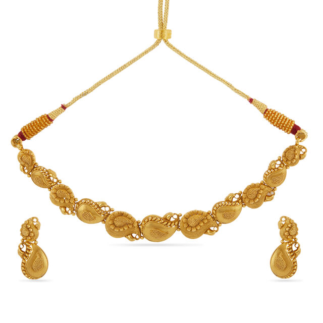 Tanishq 22 Karat Gold Necklace Set for Women 