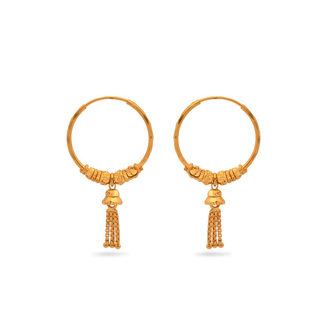 Gold Chime Hoop Earrings 