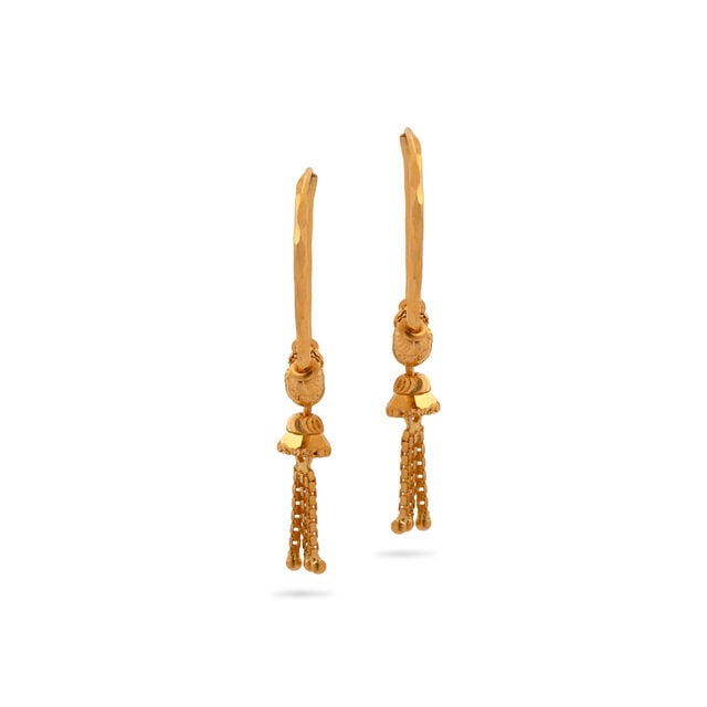 Gold Chime Hoop Earrings 2