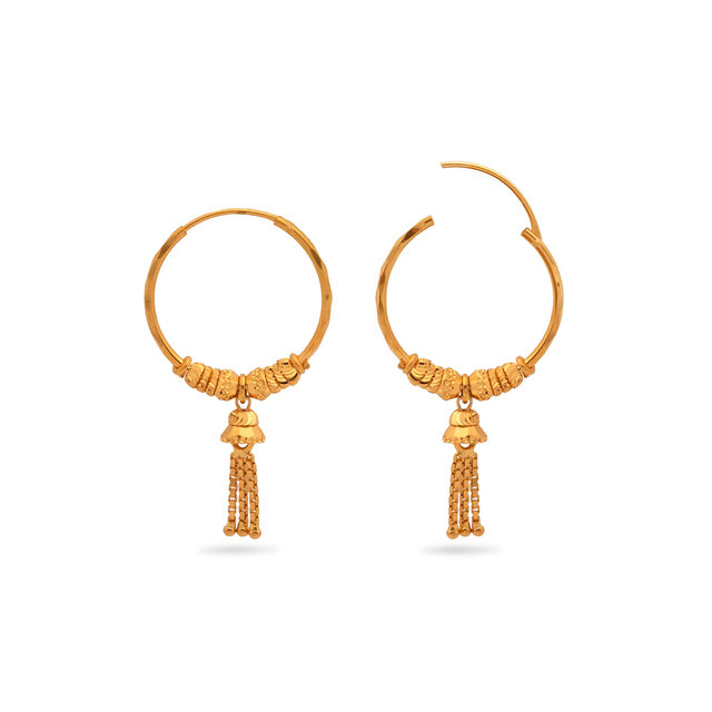 Gold Chime Hoop Earrings 3