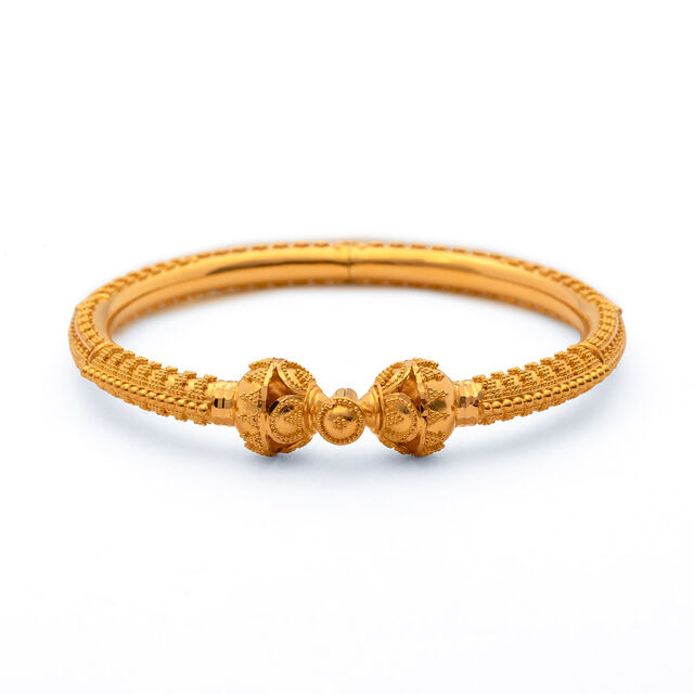 Floral Elegance Gold Bangle,,hi-res 