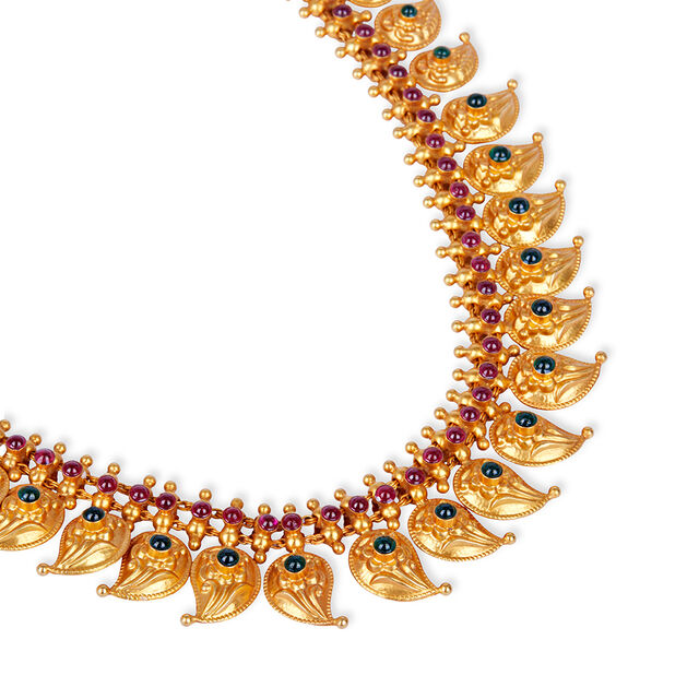 Spectacular Leaf Pattern Gold Haaram,,hi-res 2