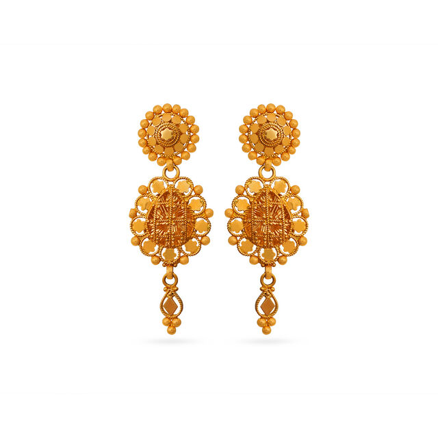 Tanishq 22 Karat Gold Earrings for Women 