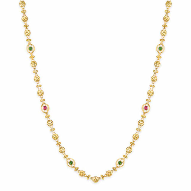 Tanishq 22KT Synthetic Stone Chain for Women 3