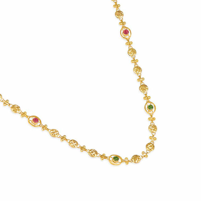 Tanishq 22KT Synthetic Stone Chain for Women 4