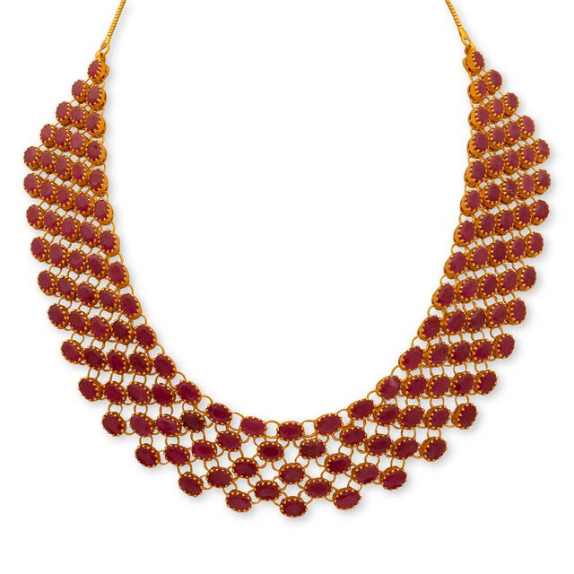 Lattice of Rubies Gold Necklace,,hi-res 
