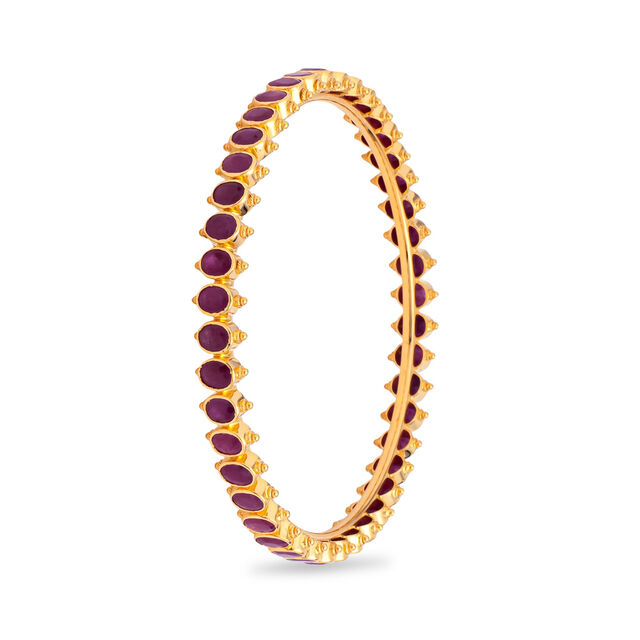 Elegant Purple Stone Bangles,,hi-res 2