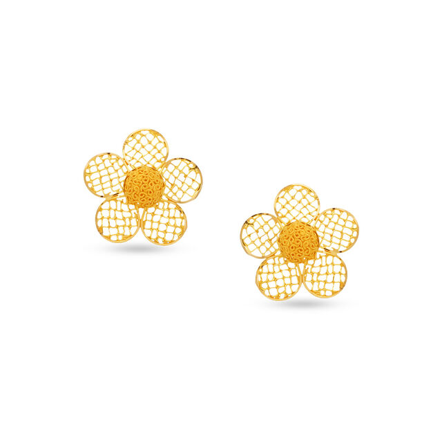 Tanishq 22 Karat Gold Earrings for Women 