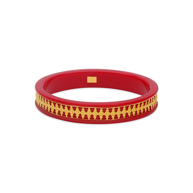 Elegant Curved Gold Shakha Pola Bangle 2