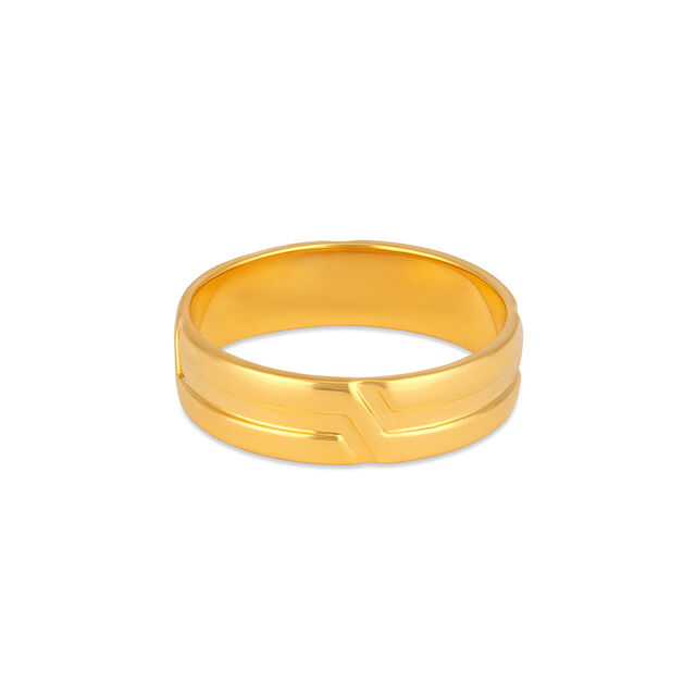 Dapper 22 Karat Yellow Gold Striped Finger Ring,,hi-res 