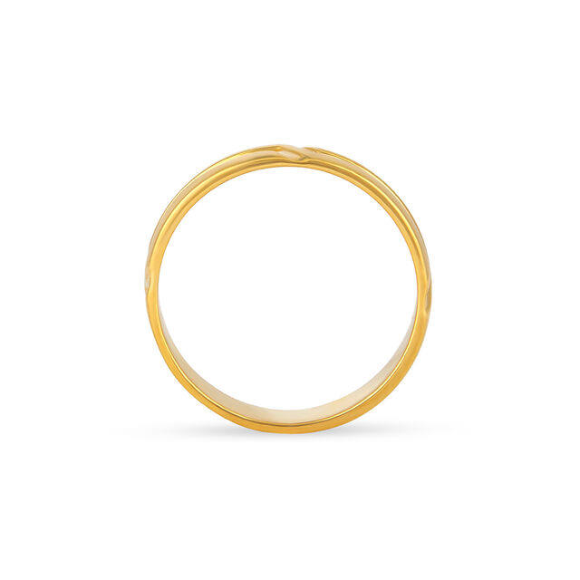 Dapper 22 Karat Yellow Gold Striped Finger Ring 5