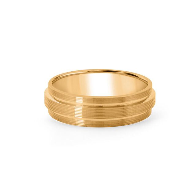 Classic Grooved Gold Finger Ring 2