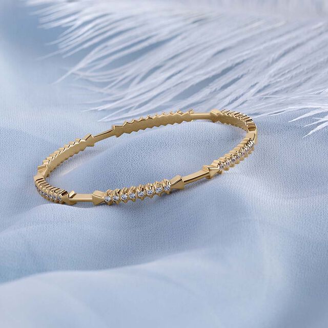 Dazzling Geometric Diamond Bangle 