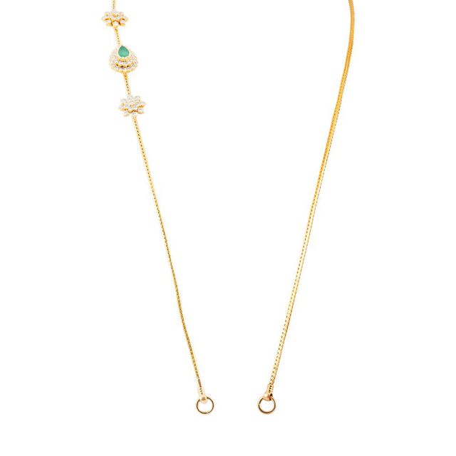 Gem-Adorned Gold Chain Necklace 