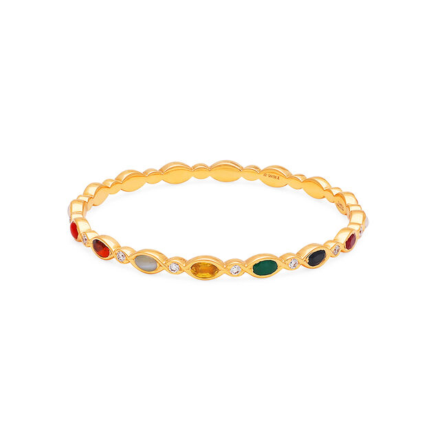 Colorful Elegance Gold Bangle 