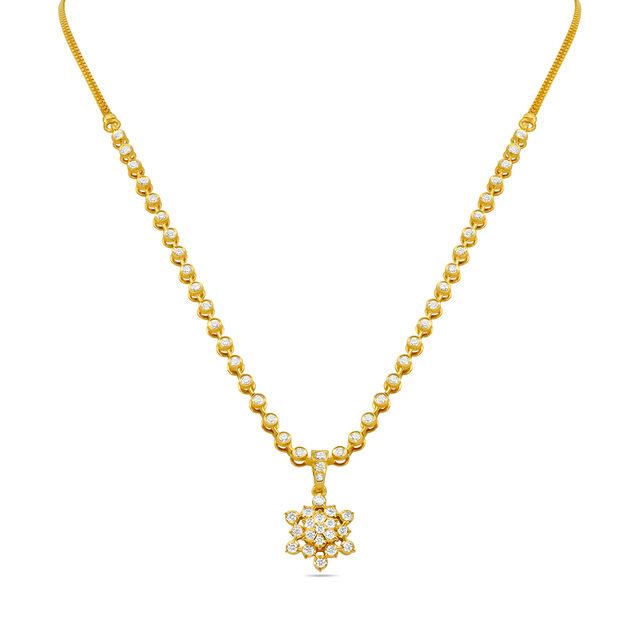 Tanishq 22KT Diamond Necklace for Women 