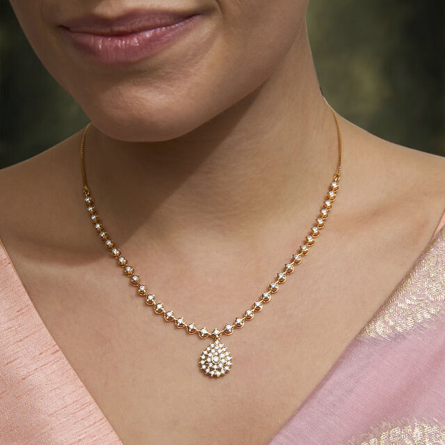 Tanishq 22KT Diamond Necklace for Women 2